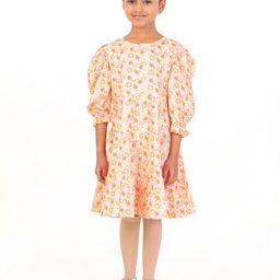 Nature Nook Kids Girls Floral Printed Cotton A-Line Dress-image-87