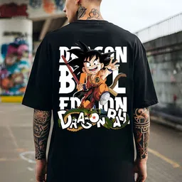 ANGERHOOD Graphic Dragon Ball Z Printed Drop-Shoulder Sleeves Oversized Cotton T-shirt-picture-20