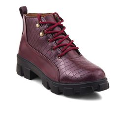 Padchin Women High Ankle Chunky Heel Boots-image-14