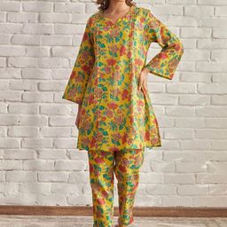 all about you Floral Printed V Neck Tunic & Trousers Co-Ords-17
