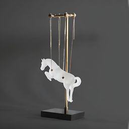 SMOKEY COCKTAIL White & Gold-Toned Luxury Flying Horse Showpiece-image-39