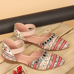 CHINRAAG Women Mojaris with Bows Flats-35