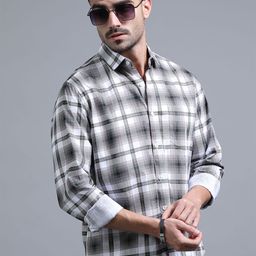 The Roadster Lifestyle Co Checks Pure Cotton Full Sleeves Shirt-image-2