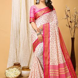 HI FI NX Ethnic Motifs Zari Silk Cotton Banarasi Saree-picture-56
