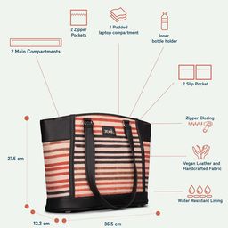 ZOUK Printed Structured Tote Bag image 3