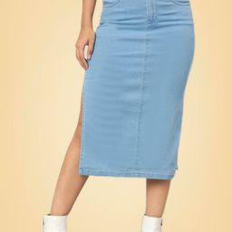 all about you A-Line Knee Length Slit Skirt-picture-56