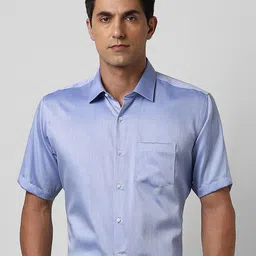 Van Heusen Men Spread Collar Textured Cotton Formal Shirt-picture-13