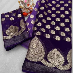 PAYAL CREATION Woven Design Zari Pure Georgette Maheshwari Saree-image-55