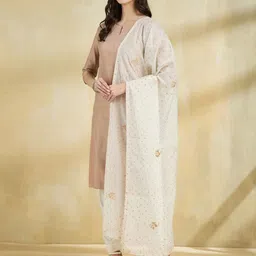 Fabindia Embroidered Cotton Silk Dupatta with Thread Work-picture-13