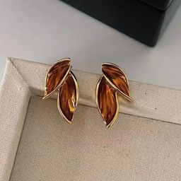 CIKIT Enamelled Leaf Shaped Studs-image-89