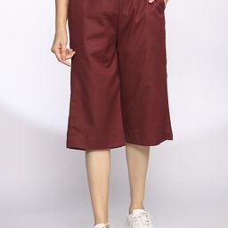 LetsDressUp Women Wine Cotton Relaxed Fit Shorts-picture-33