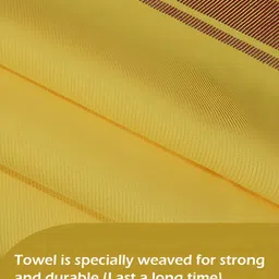 HOME COLORS.IN 4-Pcs Yellow & Brown Striped Pure Cotton Kitchen Towels image 5