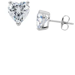 RAGABANDHA DESIGN STUDIO Women Silver-Plated Heart Shaped American Diamond Stud Earrings-picture-14