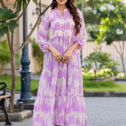 SARINKU Women Dyed Mandarin Collar Neck Anarkali Kurta-picture-23