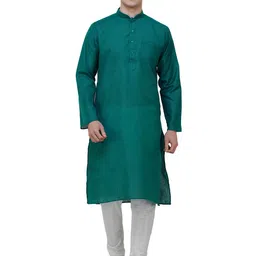 Exotic India Men Casual Kurta Pajama Set with Zero Checks in Weave-image-81