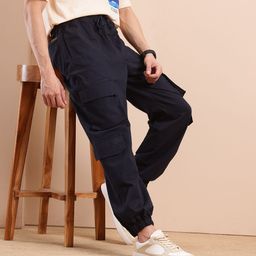 Mast & Harbour Men Mid-Rise Tapered Fit Cargo-Style Joggers-image-53