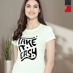 Tromko Women Typography 3 Printed Applique T-shirt-image-54