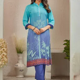 Moda Rapido Women Printed Regular Kurta with Trousers-image-92