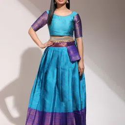 Payu Semi-Stitched Lehenga & Unstitched Blouse With Dupatta image 2