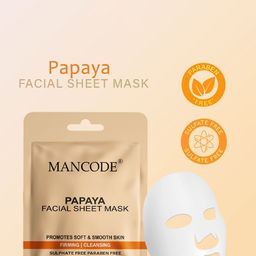 MANCODE Papaya Set Of 3 Facial Sheet Mask - 25ml Each image 4