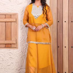DEEBACO Embroidered Tunic & Sharara Co-Ord Set-image-38