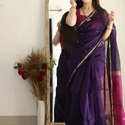 VASTRAHUT Woven Design Zari Silk Blend Handloom Banarasi Saree-picture-10
