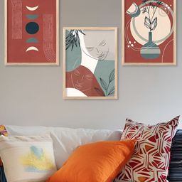 Kotart Brown & Grey 3 Pieces Modern Wooden Wall Arts-picture-48