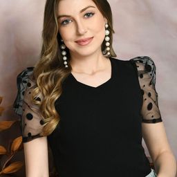 IUGA Puff Sleeve Top-image-49