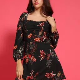 Oxolloxo Floral Print Fit & Flare Dress-image-22