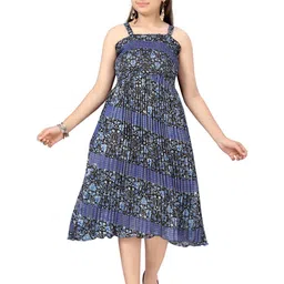 Sangria Blue Georgette Dresses-image-18