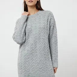 Trendyol Women Longline Pullover with Embellished Detail-image-96