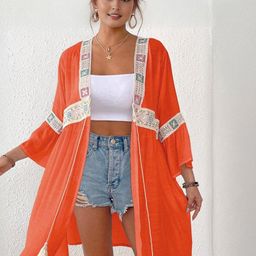 StyleCast Embroidered Front Tie-Up Shrug-image-43