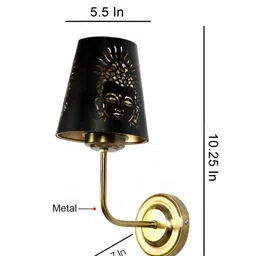 Aura Black Metal Traditional Frustum Shaped Wall Lamp-image-9