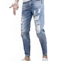 StyleCast Men Skinny Fit Highly Distressed Light Fade Cotton Jeans-49
