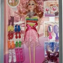Fashion Doll With Shoes & Fashion Accessories Kit (Multicolor)-image-10
