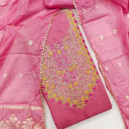 SYS Brand - Shop Your Style Floral Embroidered Sequinned Unstitched Dress Material-image-28