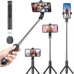 NAFA 3-in-1 Convertible Tripod, 360° Rotating Phone Holder, Bluetooth Remote Tripod-image-24