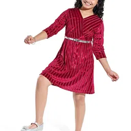 Hola Bonita Velvet Fit & Flare Dress-picture-50