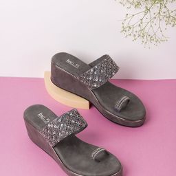 Inc 5 Embellished Party Wedge Sandals with Laser Cuts-image-91