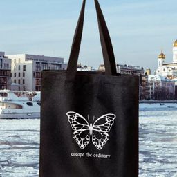 the sack co Black Cotton Tote Bag-image-86