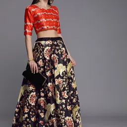 Kaizen TEXO FAB Floral Printed Semi-Stitched Lehenga & Unstitched Blouse-picture-53