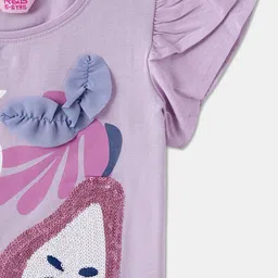 R&B Print Flutter Sleeve Cotton Top image 3