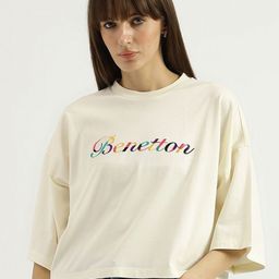 United Colors of Benetton Brand Logo Printed Pure Cotton T-shirt-picture-45