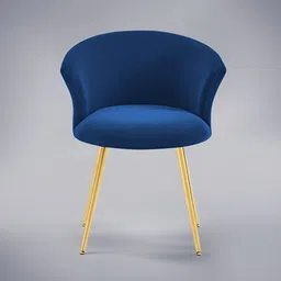 nestroots Blue & Gold Toned Velvet Curvy Lounge Chair-image-21