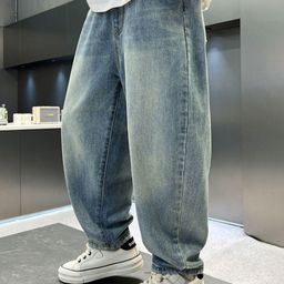 LULU & SKY Boys High-Rise Slash Knee Heavy Fade Jeans-image-59