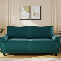 ARRA Vivaan Teal Green Velvet 3 Seater Sofa-picture-39