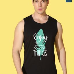 WOOSTRO Pack Of 2 Printed Combed Cotton Gym Vests VWS26(ENJOY PEACOCK)(ENJOY BLACK)-image-87