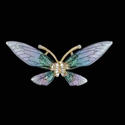 Curren Women 18k Gold Plated Metal Butterfly Brooch-image-46