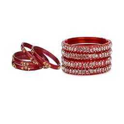 SOMIL Women Pack Of 2 Red Glass Ethnic Handcrafted Traditional Bangle-image-48