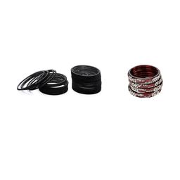 SOMIL Set Of 28 Black and Maroon Glass Artificial Stones Bangles-image-71